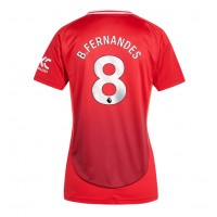 Camiseta Manchester United Bruno Fernandes #8 Primera Equipación para mujer 2024-25 manga corta